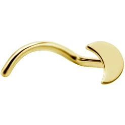 Tytanowy kolczyk do nosa - złoty księżyc - TN-021