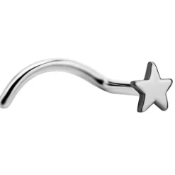 Tytanowy kolczyk do nosa - gwiazdka - TN-020