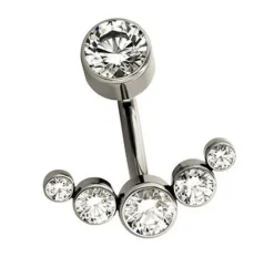 Tytanowy kolczyk do pępka ozdobny - TPP-030