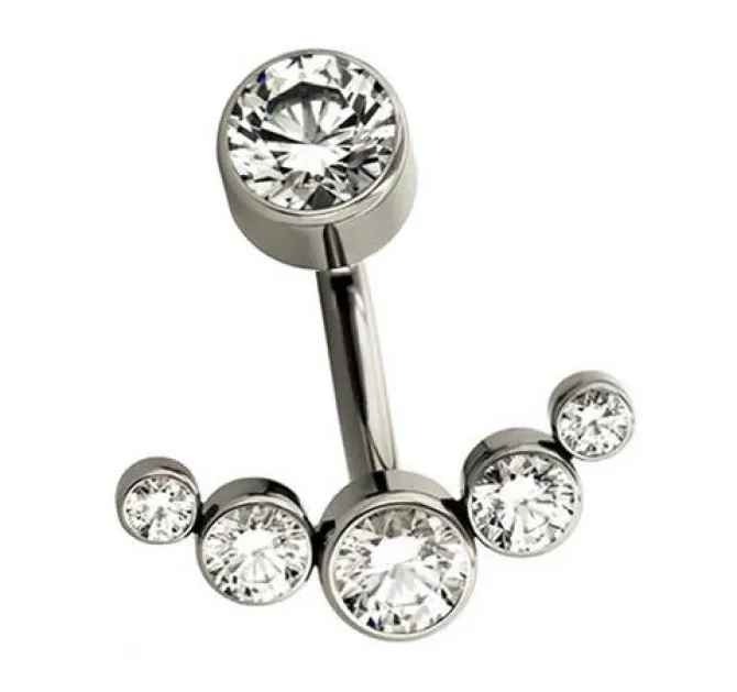 Tytanowy kolczyk do pępka ozdobny - TPP-030