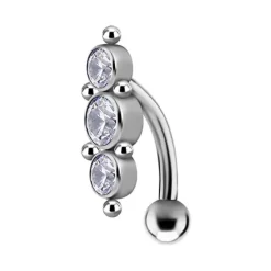 Tytanowy kolczyk do pępka - Premium Zirconia kolorowa - TPP-035