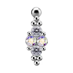 Tytanowy kolczyk do pępka - Premium Zirconia kolorowa - TPP-032