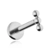 Tytanowy kolczyk labret 3 kuleczki srebrny