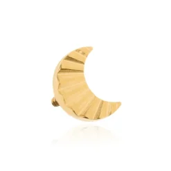 Tytanowy kolczyk labret księżyc - złoty