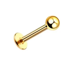 Tytanowy kolczyk labret - złoty - TL-001