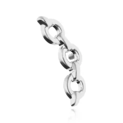 Tytanowy kolczyk labret łańcuch srebrny