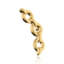 Tytanowy kolczyk labret łańcuch złoty