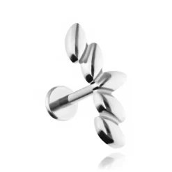 Tytanowy kolczyk labret cluster srebrny