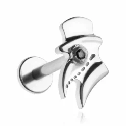 Tytanowy kolczyk labret Doktor Plagi - srebrny - TGW-159