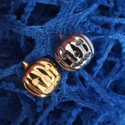 Tytanowy kolczyk labret dynia - złoty - TGW-157