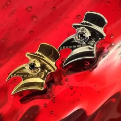 Tytanowy kolczyk labret Doktor Plagi - złoty - TGW-159