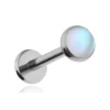Tytanowy kolczyk labret Frosted Moonstone