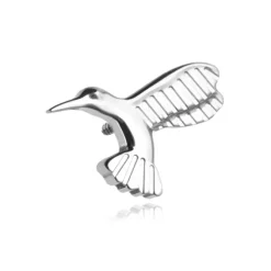 Tytanowy kolczyk labret koliber - srebrny