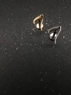 Tytanowy kolczyk labret kosa - srebrny - TGW-168