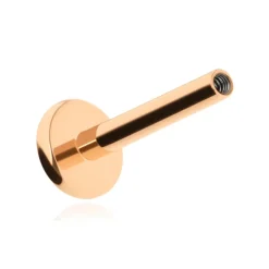 Tytanowy kolczyk labret listki różowe złoto