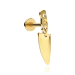 Tytanowy kolczyk labret nóż złoty