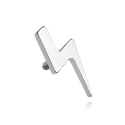 Tytanowy kolczyk labret piorun srebrny