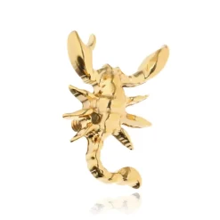 Tytanowy kolczyk labret skorpion - złoty