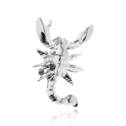 Tytanowy kolczyk labret skorpion - srebrny