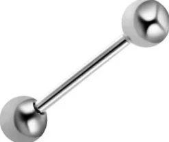 Tytanowy kolczyk sztanga - srebrny - TSZ-001