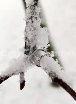 Tytanowy księżyc z cyrkoniami - srebrny - TK-008