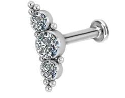 Tytanowy labret cluster - Premium Crystals - TGW-055