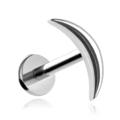 Tytanowy labret ksieżyc srebrny