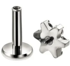 Tytanowy labret kwiat z opalem - gwint wewnętrzny -TGW-001-4