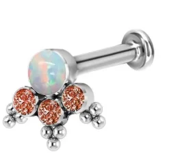 Tytanowy labret ozdobny - pomarańczowy - TGW-059