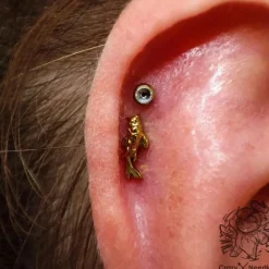 Tytanowy labret rybka Koi - złota