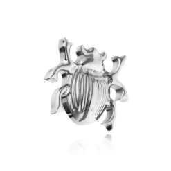 Tytanowy labret żuk - srebrny
