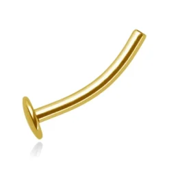 Tytanowy pręcik banan z stopką - złoty - PUSH IN - TPI-001